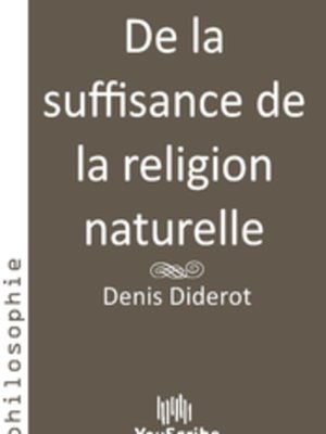 cover image of De la suffisance de la religion naturelle